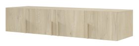 Estensione per armadio Edegem 01 | 200 x 61 x 40 cm | colore: rovere Cremona | 4 ante | 3 scomparti | bordi ABS