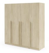 Armadio | Armadio con ante a battente | 4 ante | 200 x 61 x 210 cm | Colore: rovere Cremona | 3 binari porta abiti | 7 scomparti | Bordi in ABS | Edegem 01