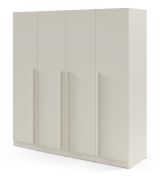 Armadio | Armadio a cerniera | 4 ante | 200 x 61 x 210 cm | Colore: Cashmere | 3 guide per abiti | 7 scomparti | Bordi in ABS | Edegem 01