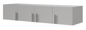 Estensione per armadio Edegem 01 | 200 x 61 x 40 cm | colore: grigio platino | 4 ante | 3 scomparti | bordi in ABS