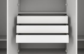 Cassetti per armadio Edegem 01 | 3 pezzi | Colore: grigio platino