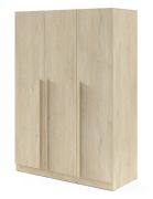 Armadio a 3 ante | Colore: rovere Cremona | con 2 cassetti | 1 asta appendiabiti | 150 x 61 x 210 cm | 6 ripiani | Bordi in ABS | Edegem 02