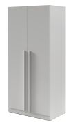 Armadio | 2 ante | Bordi in ABS | 1 asta appendiabiti | 7 scomparti | 100 x 61 x 210 cm | Edegem 03 | Colore: grigio platino | Armadio ad ante battenti