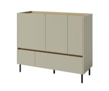 Cassettiera Fricourt 08 | Verde menta e rovere scuro | 105 x 120 x 40 cm | 6 scomparti e 2 cassetti | Montaggio facile