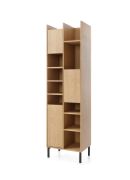 Scaffale Authie 04 rovere scuro | 195 x 55 x 40 cm | 12 scomparti | Bordi ABS | Finitura professionale