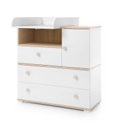 Spogliatoio per cassettiera Asbeek 04 bianco | 10 x 54 x 72 cm | Design compatto e funzionale
