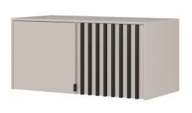 Top per armadio Leeds 29 & 30 | Cashmere con doghe nere | 2 ante, 2 scomparti | 50 x 105 x 51 cm