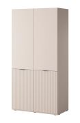 Armadio Bainton 02 beige | 200 x 101 x 51 cm | 6 scomparti | 2 appendiabiti | Design elegante e resistente