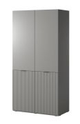Armadio Bainton 02 grigio | 200 x 101 x 51 cm | 6 scomparti | 2 appendiabiti | Elegante e resistente