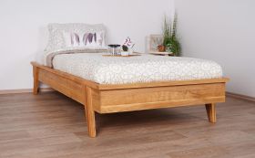 Letto singolo / letto per ospiti Otago 03 in rovere selvatico massiccio oliato - Superficie di riposo: 90 x 200 cm (L x P)