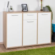 Cassettiera moderna Palpala 08 | Rovere Sonoma e bianco | 85 x 119 x 41 cm | Ampio spazio e design elegante