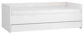 Letto singolo bianco 90 x 200 cm | Design moderno | Struttura robusta | Vano contenitore