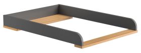 Piano fasciatoio per cassettiera Naema | Grigio e rovere | 10 x 59 x 81 cm | Superficie stabile