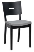 Sedia in rovere massiccio | Imbottitura confortevole | Nero | 86 x 43 x 50 cm