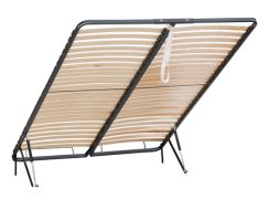 Rete pieghevole a doghe per letto singolo 120 x 200 cm | Struttura robusta | Finitura marrone