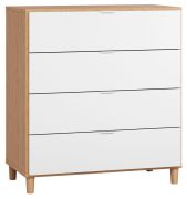 Cassettiera Arbolita 11 | Rovere e Bianco | 100 x 90 x 47 cm | 4 cassetti con LED e soft close