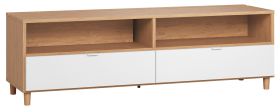 Mobile TV Arbolita 15 | Rovere e Bianco | 56 x 180 x 47 cm | Design moderno e funzionale