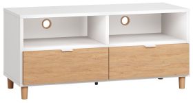 Mobile porta TV Arbolita 36 bianco/rovere | 56 x 120 x 47 cm | Design moderno e funzionale