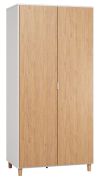 Armadio 2 ante Arbolita 39 | Bianco/Rovere | 195 x 93 x 57 cm | Design moderno e funzionale