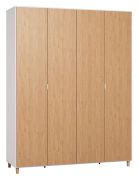 Armadio ante battenti Arbolita 41 | Bianco e rovere | 239 x 185 x 57 cm | LED e Soft Close
