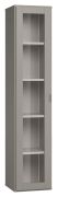Vetrinetta moderna "Bentos" 09 grigio | 187 x 39 x 40 cm | LED integrato | Anta in vetro temperato | Soft close