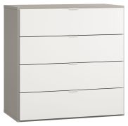 Cassettiera Bellaco 11 | 4 cassetti soft close | LED touch | Grigio/Bianco | 92 x 90 x 47 cm