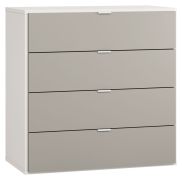 Cassettiera Bellaco 32 | Bianco e Grigio | 92 x 90 x 47 cm | 4 Cassetti con LED