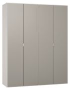 Armadio ante battenti Bellaco 40 | Bianco/Grigio | 232 x 185 x 57 cm | Design moderno e funzionale