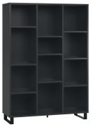 Scaffale nero Chiflero 24 | 158 x 112 x 38 cm | 12 scomparti regolabili | Design moderno