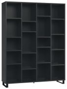 Scaffale nero "Chiflero" 25 | 195 x 149 x 38 cm | Design moderno soft touch | 20 scomparti spaziosi