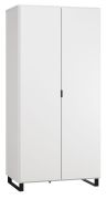 Armadio 2 ante Chiflero 38 bianco | 195 x 93 x 57 cm | Soft Touch | LED | Ripiani regolabili