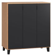 Madia Leoncho 06 | Rovere e Nero | 100 x 90 x 47 cm | Design moderno e funzionalità