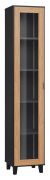 Vetrinetta Leoncho 35 | nero e rovere | 195 x 39 x 40 cm | Soft Touch, LED, Design moderno