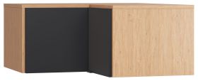 Modulo angolare per armadio Leoncho 14 | Rovere e nero | 45 x 102 x 104 cm | Soft touch