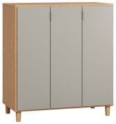Madia "Nanez" 06 | rovere e grigio | 100 x 90 x 47 cm | Design scandinavo | Ante soft close