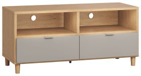 Mobile porta TV Nanez 10 | Rovere e grigio | 56 x 120 x 47 cm | Design scandinavo salvaspazio