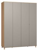 Armadio ante battenti Nanez 15 | Rovere e grigio moderno | 239 x 185 x 57 cm | Illuminazione LED e Soft Close