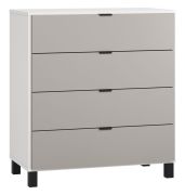 Cassettiera Pantanoso 07 bianco/grigio | 100 x 90 x 47 cm | 4 cassetti, LED, soft close