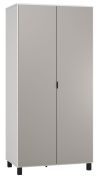 Armadio Pantanoso 13 bianco/grigio | 195 x 93 x 57 cm | LED, ante soft close, piedini in legno