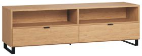 Mobile porta TV "Patitas" 11 in rovere | 56 x 180 x 47 cm | Design moderno, piedi in metallo, ampia capacità