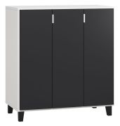 Cassettiera Vacas 06 | Bianco/Nero | 100 x 90 x 47 cm | Design moderno e piedini in legno