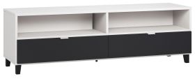 Mobile TV Vacas 11 bianco/nero | 56 x 180 x 47 cm | Design moderno e laccatura soft touch