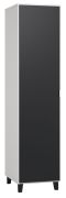 Armadio "Vacas" 12 nero/bianco | 195 x 47 x 57 cm | LED, anta pieghevole, soft close