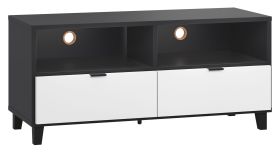 Mobile TV "Vacas" 36 | Nero/Bianco | 56 x 120 x 47 cm | Design moderno e piedini in legno