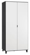 Armadio "Vacas" 39 nero/bianco | Design moderno | LED con sensore | 195 x 93 x 57 cm