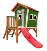 Torre giochi Aurelia | con scala e scivolo | in robusto legno di abete | vernice ecologica e resistente all'acqua | 242 x 171 x 193 cm
