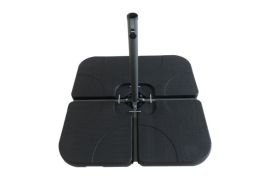 Base per ombrellone Denver in plastica resistente | 500 x 500 x 75 mm | Capacità fino a 80 kg | Colore nero
