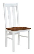 Sedia in faggio massiccio "Gyronde" 10 | Bianco e noce | 94 x 43 x 44 cm | Stile country elegante