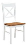 Sedia Gyronde 22 | Faggio massiccio | Bianco/Rovere | 94 x 43 x 44 cm | Stile country elegante