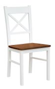 Sedia Gyronde 22 in faggio massiccio | Bianco e noce laccato | 94 x 43 x 44 cm | Stile country provenzale